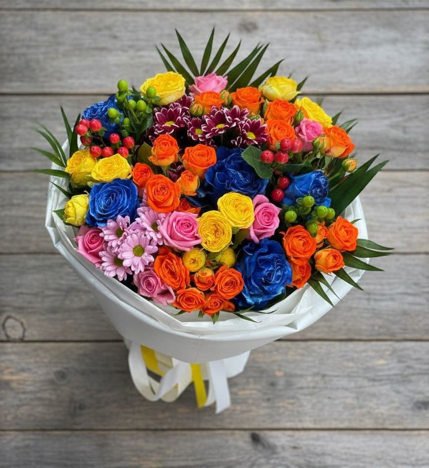 Букет цветов из: Розы и Хризантемы в Магдагачах