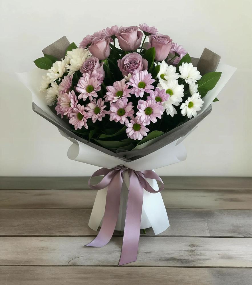 Букет цветов из: Хризантемы и Розы в Магдагачах