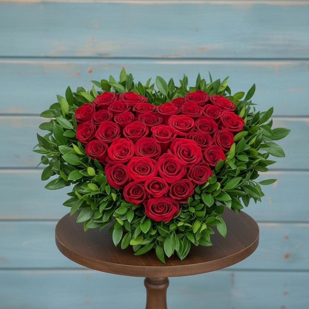 Цветочная композиция из Розы в виде сердца в Магдагачах