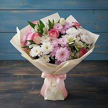 Букет цветов из:  Хризантемы, Альстромерии и Розы в Магдагачах