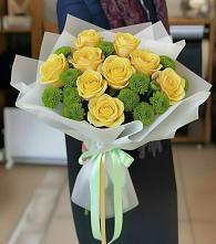 Букет цветов из:  Хризантемы и Розы в Магдагачах