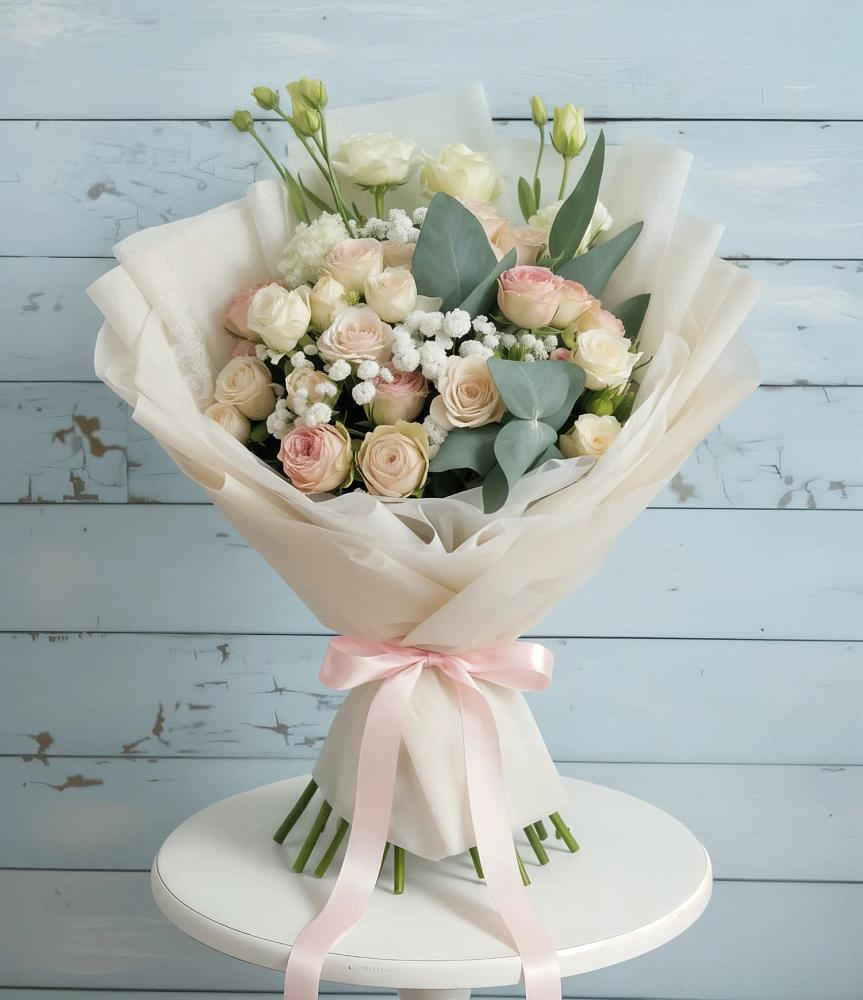 Букет цветов из: Розы и Лизиантусы в Магдагачах