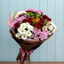 Букет цветов из:  Розы, Хризантемы и Альстромерии в Магдагачах