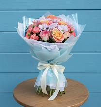 Букет цветов из:  Хризантемы и Розы в Магдагачах